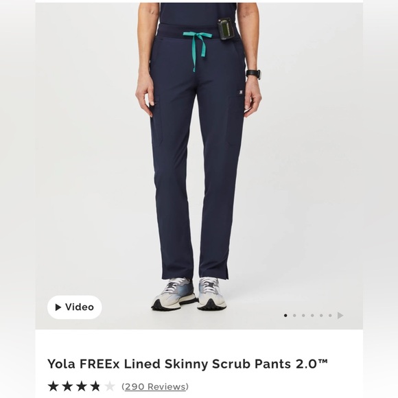 FIGS Navy Yola FREEx Skinny Scrub Pants - Picture 1 of 5